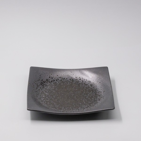 Plate Square 22cm Black Pearl Glaze