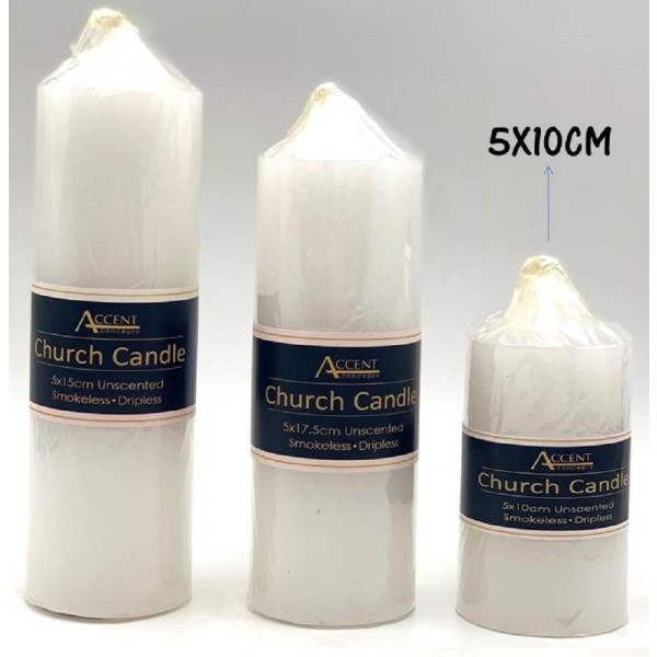 bulk 36 Church Candle 230G White 15cm