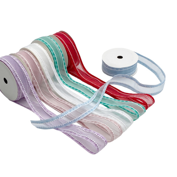 bulk 48 Organza Beaded Satin Edge Assort Wrap 300cm