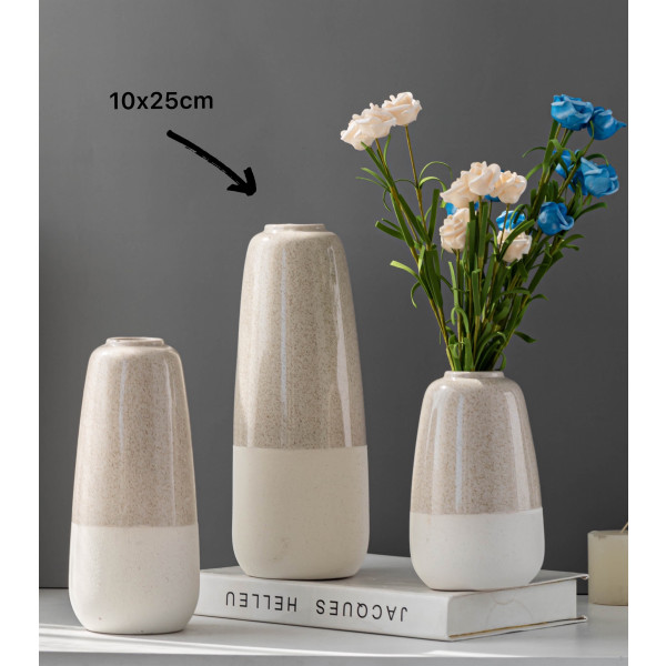 Two Tone Ceramic Vase Flower 25cm