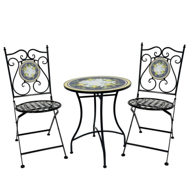 Molto Bene Lemon 3Pc Setting Table Chairs 70cm