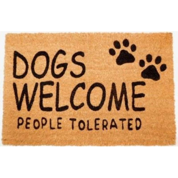 Dogs Welcome People Tolerated Doormat 60x40cm