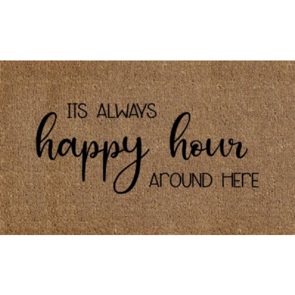Happy Hour Doormat Door Mat 60cm