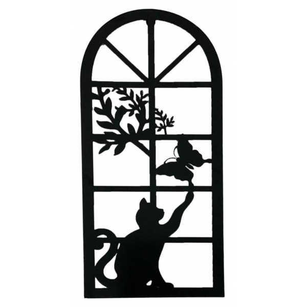 Cat Chasing Butterfly Wall Art 56cm