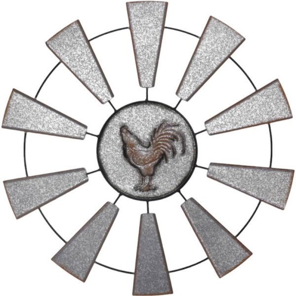 Rooster And Windill Wall Art 70x70cm