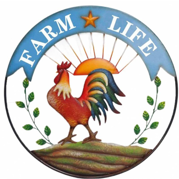 Round Farm Life Metal Wall Art 70cm