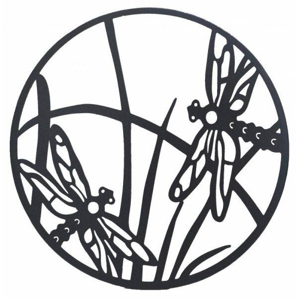 Round Dragonfly Metal Wall Art 40cm