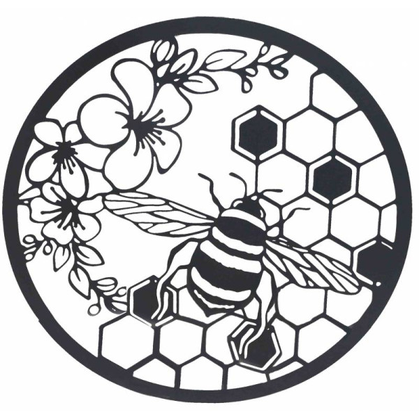 Beehive Producing Honey Metal Wall Art 60cm