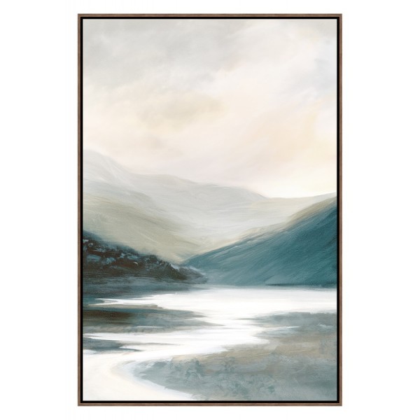 Mountains By The Canal Framed Artwork 120cm