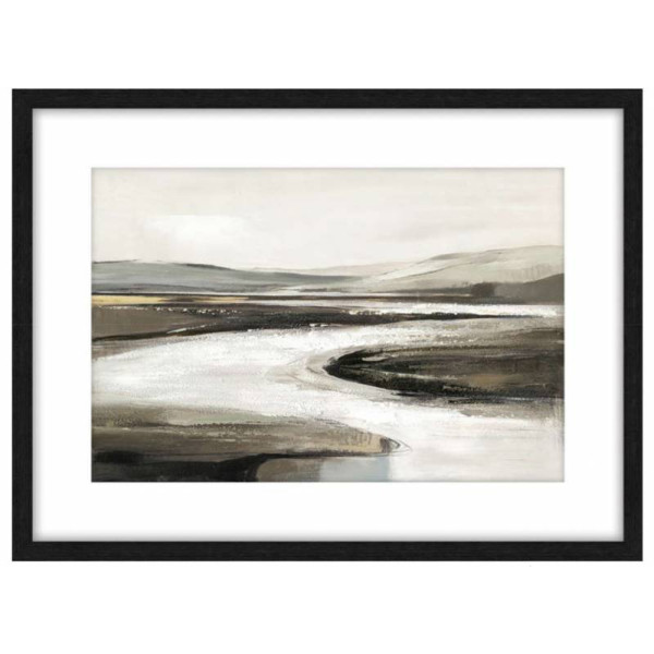 By The River Artwork Framed W Glass Front 60x80cm