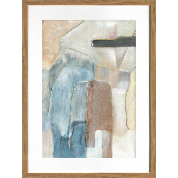 Flinders Abstract Artwork Framed W Glass Front 60x80cm