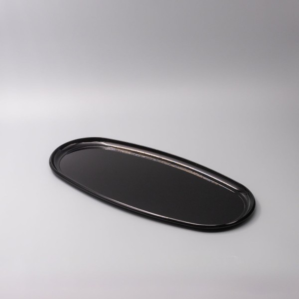 Platter Oval 42.5cm Black Lacquerware Glaze