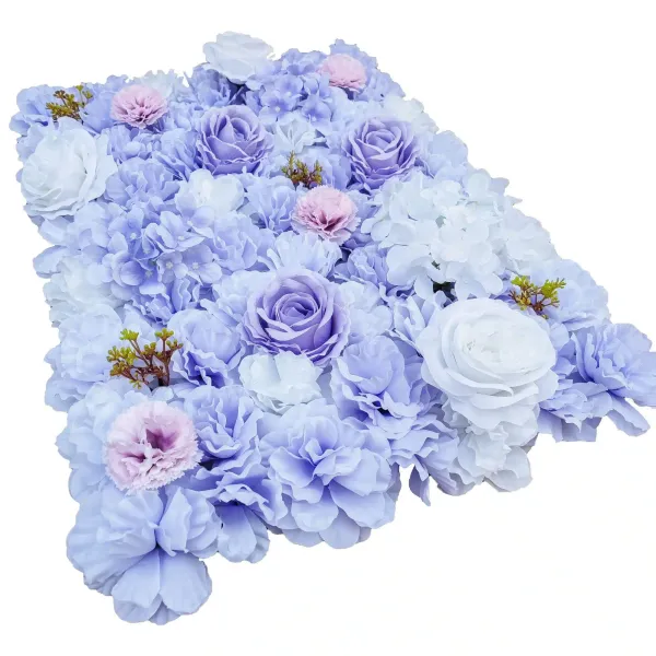 Artificial Flower Wall Backdrop Panel 40cm x 60cm Mixed Lilac Flowers
