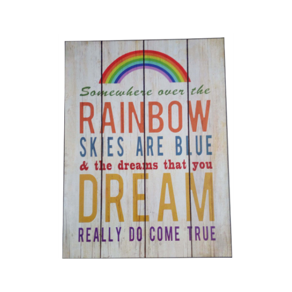 Somewhere Over The Rainbow Metal Wall Art 40cm