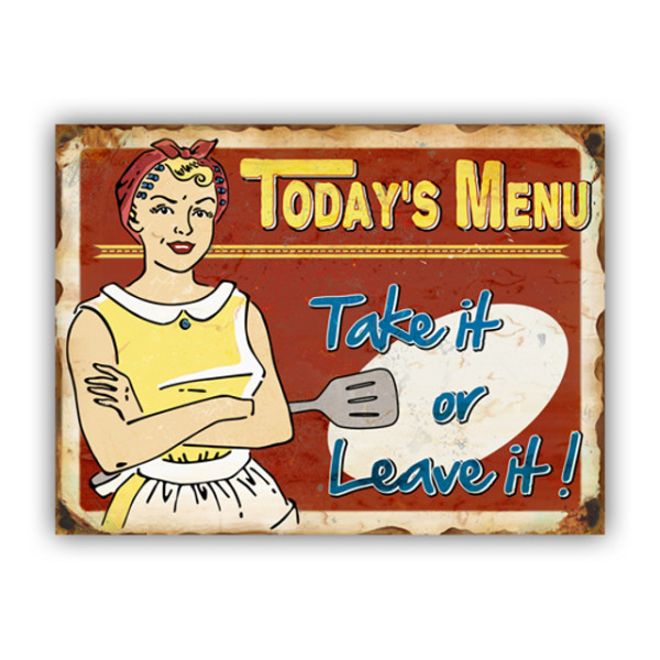 Todays Menu Wall Art 40cm