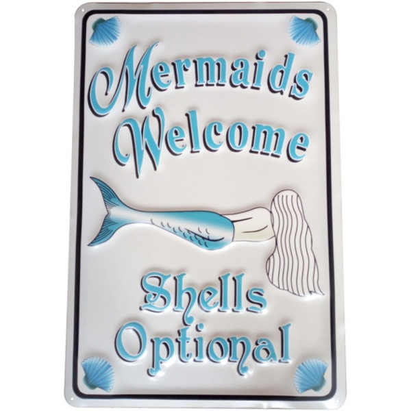 Mermaids Welcome Metal Wall Art 45cm