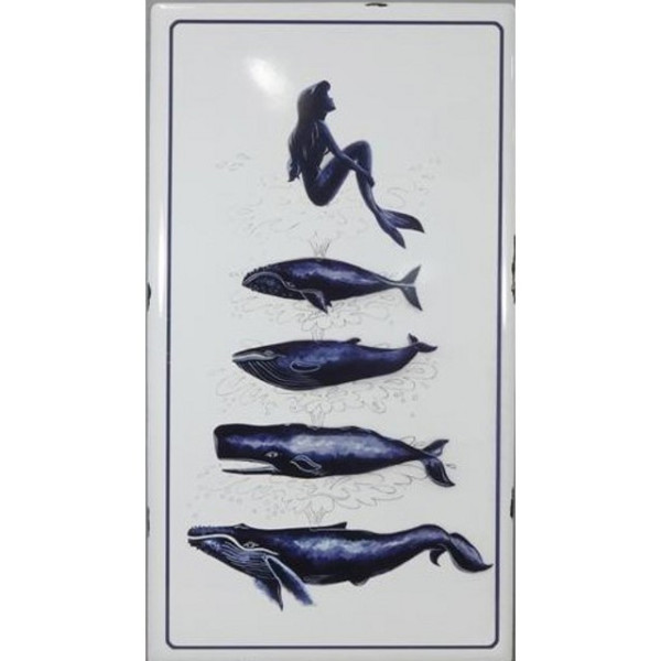 Mermaid & Whales Wall Art 91cm