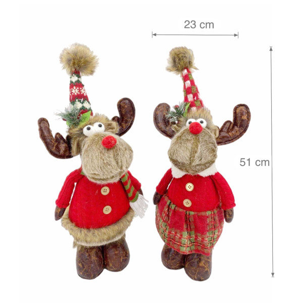 bulk 8 Mr & Mrs Rudolph Standing Deer Assort 51cm