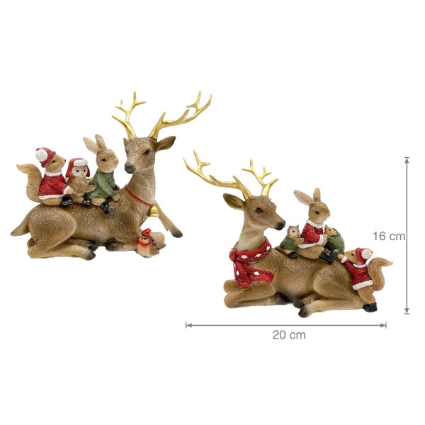 bulk 6 Xmas Deer & Friends Assort 20cm