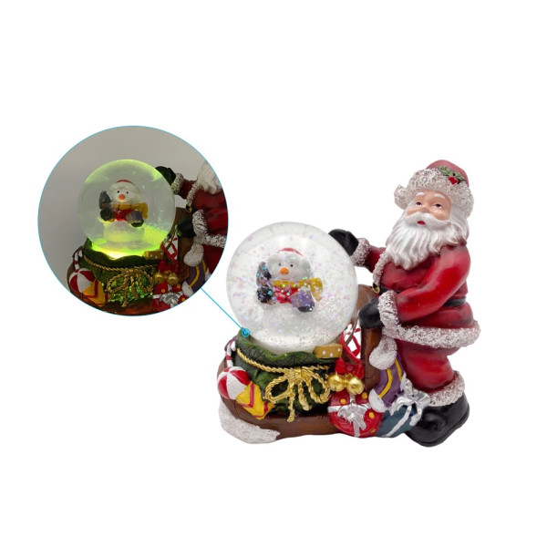 bulk 12 Xmas Santa Snow Globe W Led Light 13cm