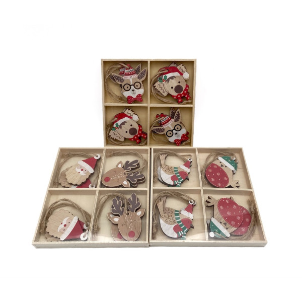 bulk 96 Xmas Animal Deco in Display Box 13cm