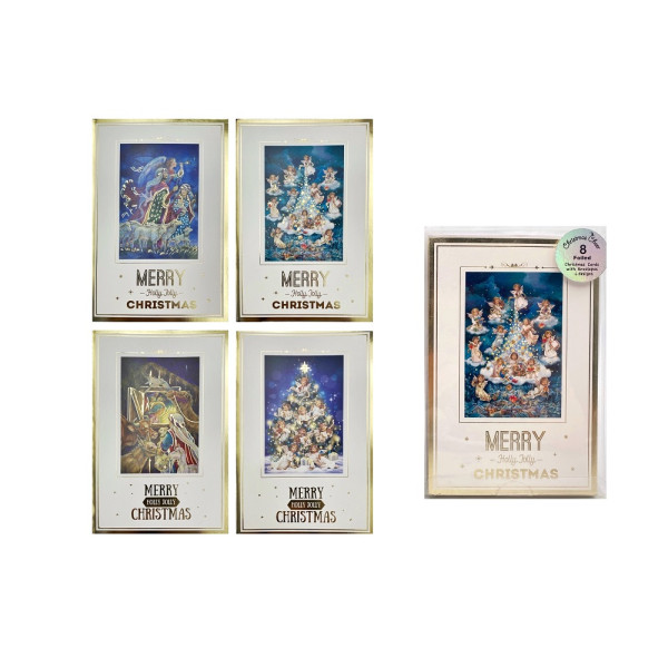 bulk 384 Xmas Cards Foiled Assort Decoration