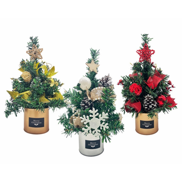 bulk 6 Decorative Xmas Tree Assort 30cm