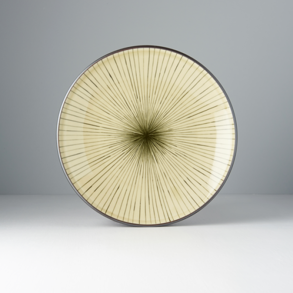 Dinner Plate 25cm Green Converging Line Glaze