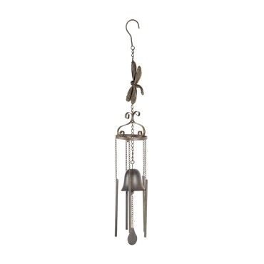 Hanging Cast-Iron Dragonfly Chimes w Bell 73cm