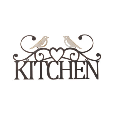Laser Cut Kitchen w Lovebirds Wall Art 47cm