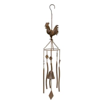 Hanging Chicken Windchime + Cast Iron Bell 78cm