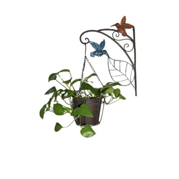 Hanging Potplanter w Pot Wall Bracket Hummingbirds 55cm