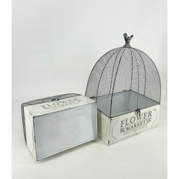 Set 2 Nested 'Flower Market' Cloche Cages 36cm, 36cm