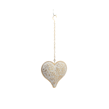 Metal Hanging Decoration White 28cm