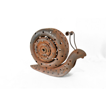 Rust Snail Candle Holder 32cm