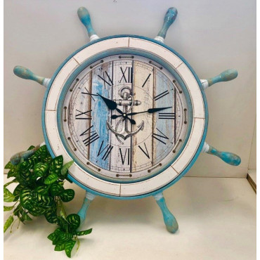 Oversized Ships Wheel Wall Clock 73cm