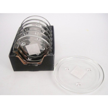 bulk 40 Clear Glass Round Candle Plate 14x2cm