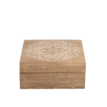 Handcrafted Carved Mandala Box 14cm