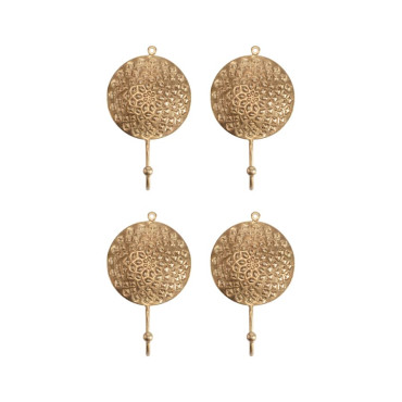 Set 4 Circular Mandala Wall Hooks 21cm