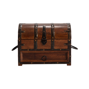 Handcrafted Treasure Chest Box w Drawer 30cm