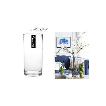 bulk 12 Glass Cylinder Vase 20cm