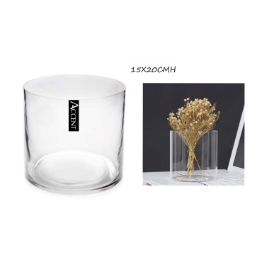 bulk 6 Glass Cylinder Vase 20cm