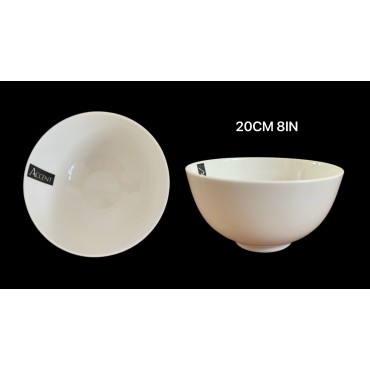 bulk 24 White Fine Bone China Bowl 8ln 20x10cm