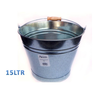bulk 6 Galvanized Bucket w Handle 15L 33cm