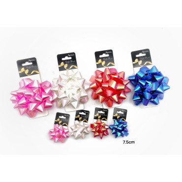 bulk 24 Iridescent Gift Bow 7.5cm Assort