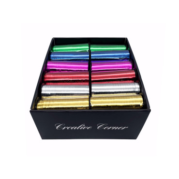 bulk 24 Metallic Curling Ribbon on Spool 5mmx70m Assort