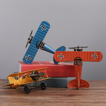 Set 3 Metal Vintage Warfare Aircraft 3 Assorted 18x21cm