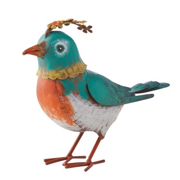 Colourful Green Bird Decoration 21cm