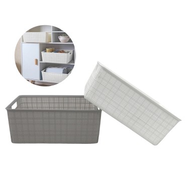 bulk 12 Rect Storage Basket w/ Handle 35cm
