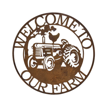 Welcome To Our Farm Laser Cut Wall Art 60cm